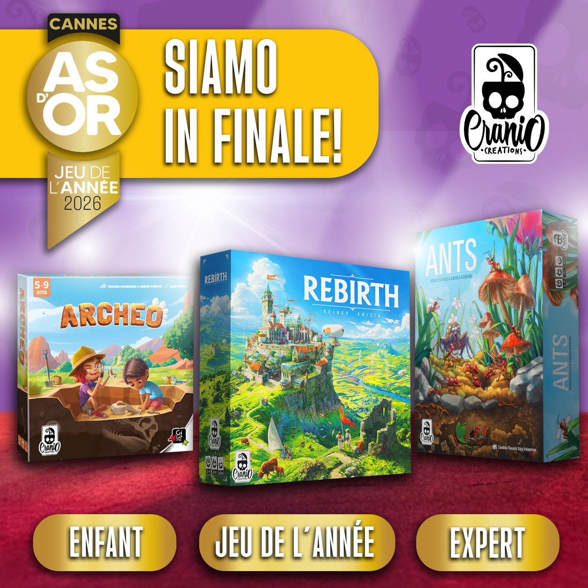 Ants, Archeo e Rebirth in finale per il premio As d'Or 2026